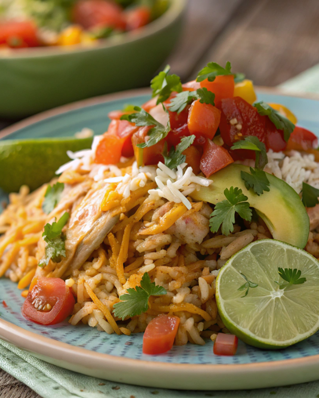 Mexican Chicken Cheese and Rice