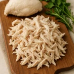 Perfectly shredded boiled chicken ready for quick weeknight meals, showcasing a foolproof technique.